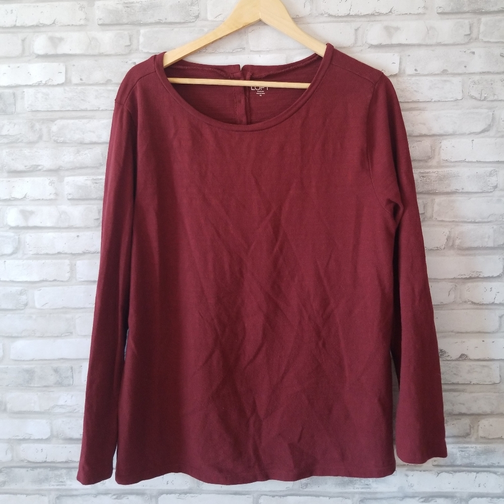 Loft Outlet Burgundy top cotton front flowy back